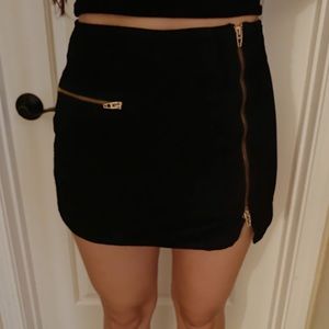 BLANKNYC Suede Leather Skirt with Zipper